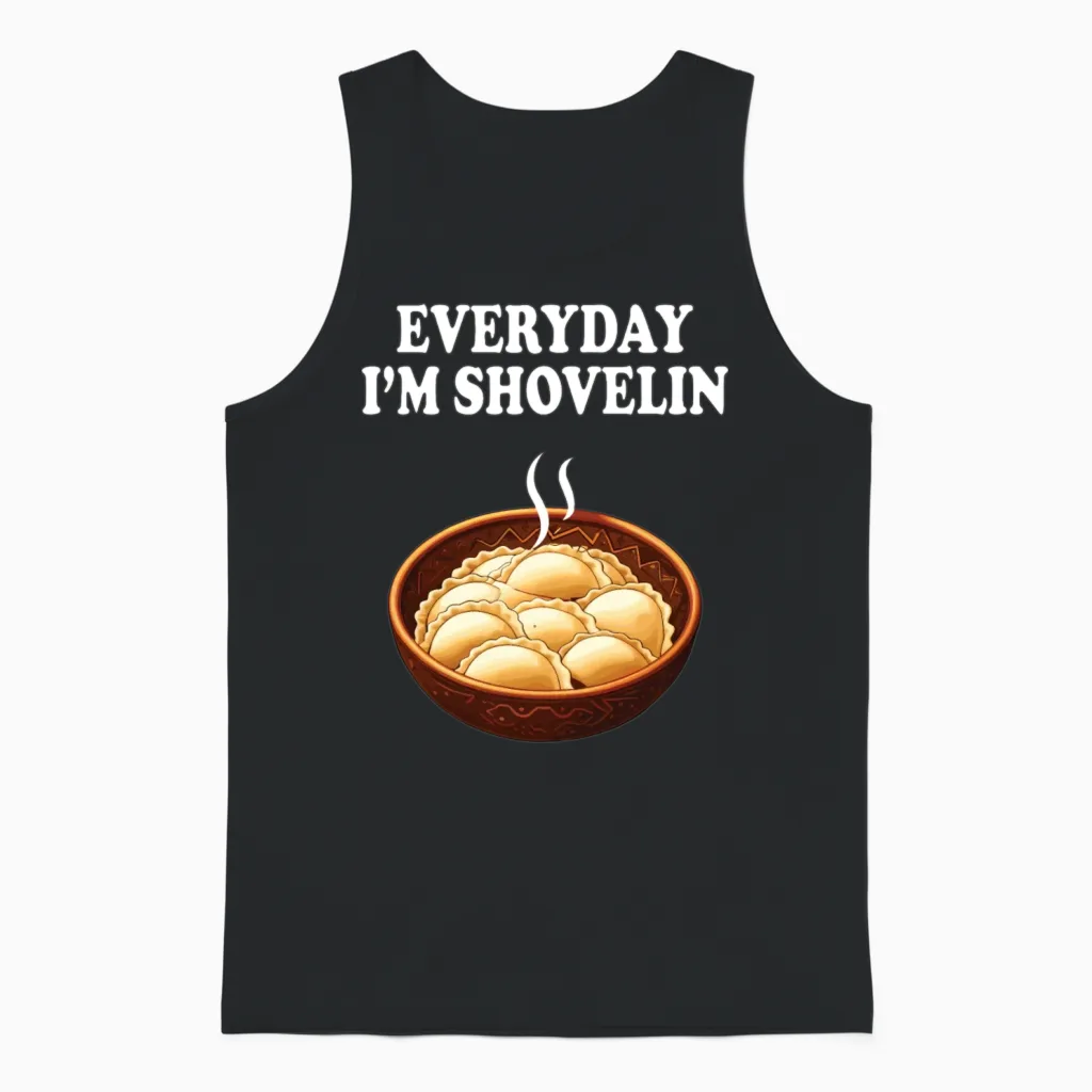 Funny Polish Pierogi Lover Unisex Tank Top in Black