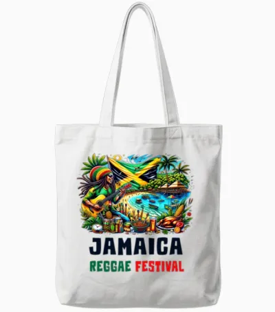 Jamaica Reggae Festival Tote Bags - White