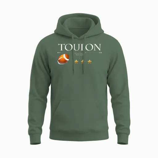 Rugby Ball Toulon 3 Stars Champion Man Woman Child T-Shirt, Black, S Unisex Hoodie - Military Green