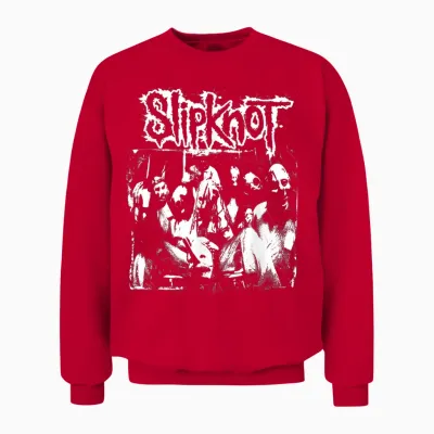Official Slipknot Splatter Photo T-Shirt, Black, S Unisex Sweatshirt - Red