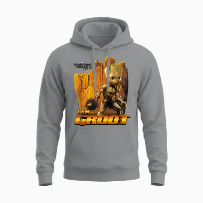 Collage Marvel Guardians of the Galaxy Groot T-Shirt, White, S Unisex Hoodie - Sport Grey