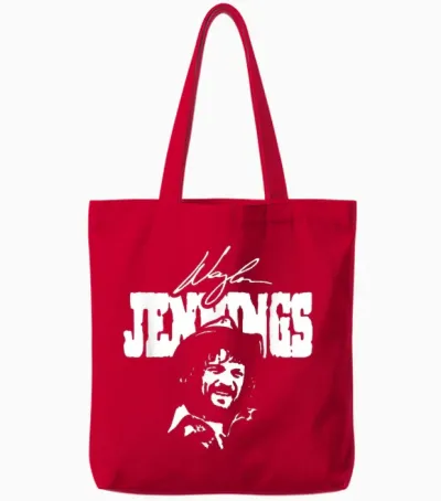 Waylon Jennings – Official Product – Signature Tote Bags - Red