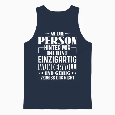 An Die Person Hinter Mir Liebe Person Hinter Mir Unisex Tank Top - Navy