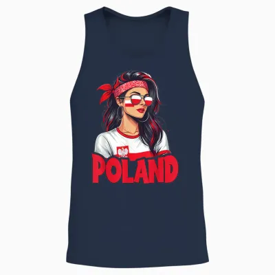 Polen Flagge Frau Sonnenbrille Mädchen Polska Unisex Tank Top - Navy