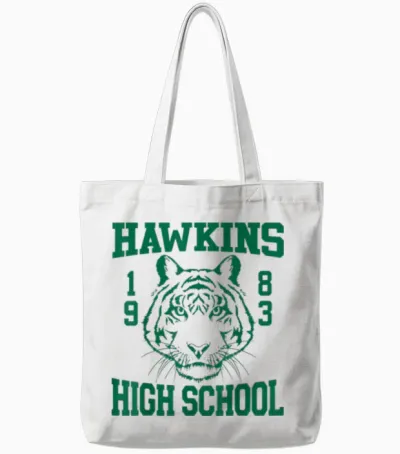 Netflix Stranger Things Hawkins High School 1983 Tote Bags - White