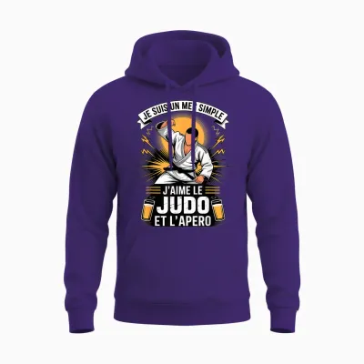 Je Suis Un Mec Simple Jaime Le Judo Et Lapero Unisex Hoodie - Purple