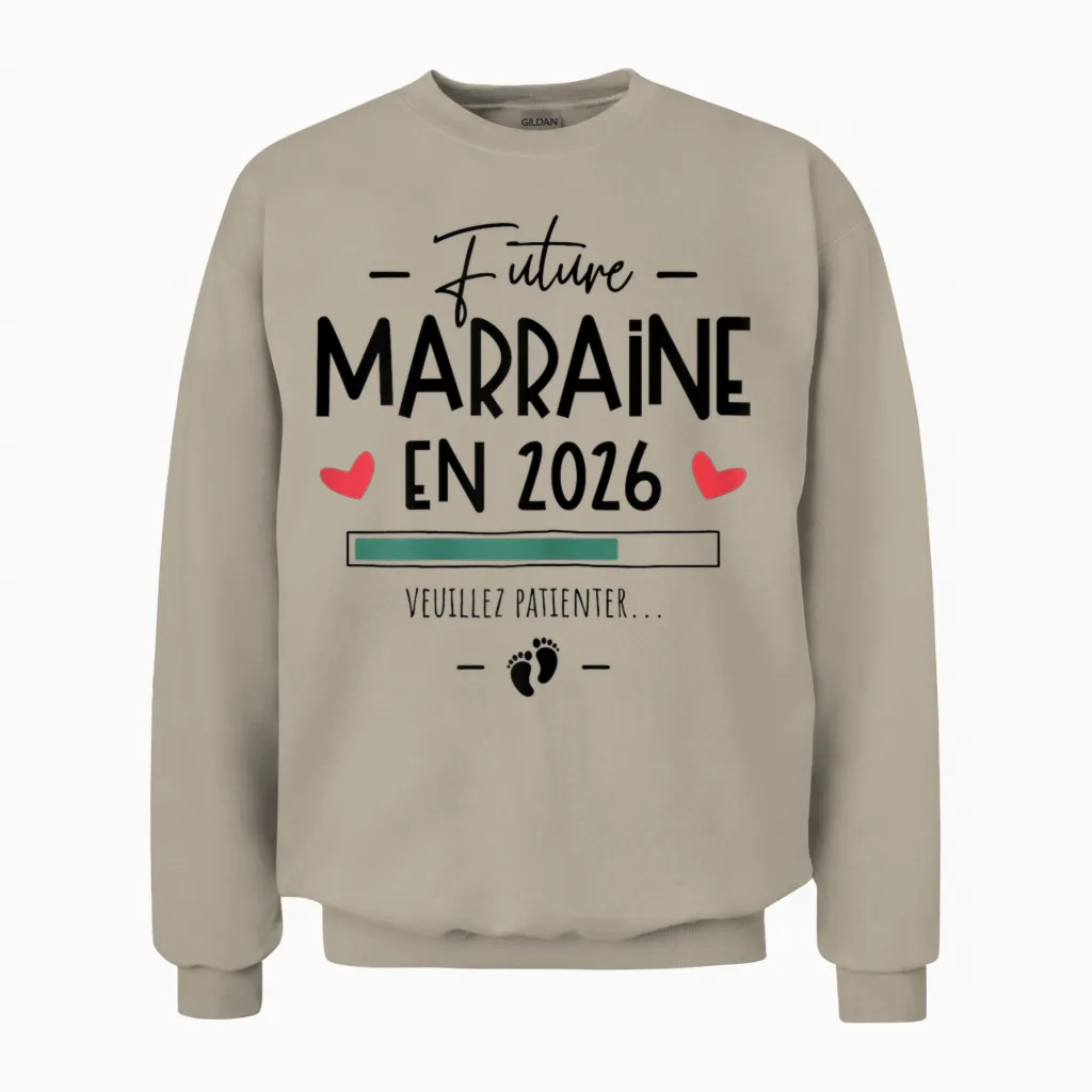 Future Godmother in 2026 - Announcement Pregnancy First Unisex Sweatshirt in Sand