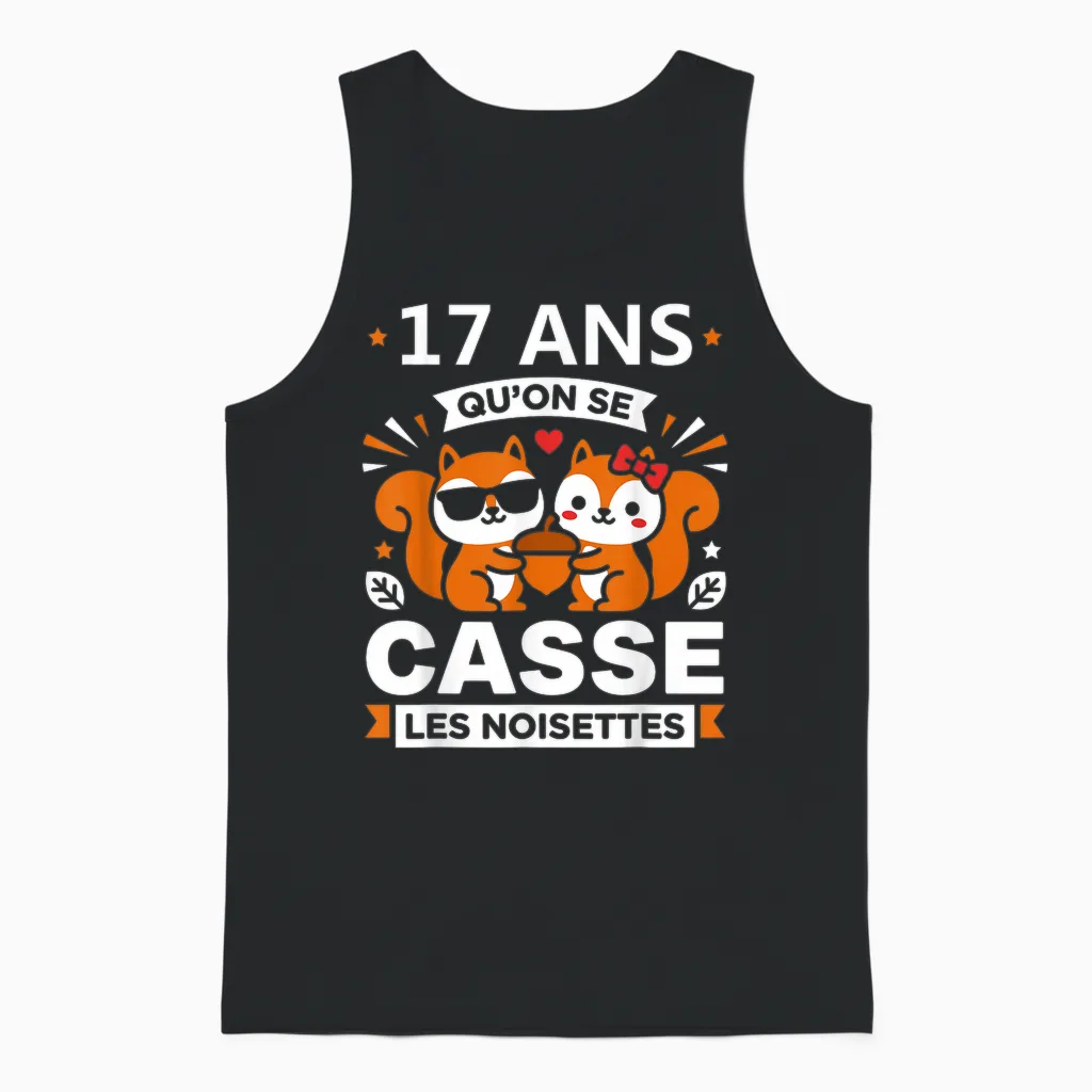 Humour 17 Ans Mariage Drole Anniversaire Couple 17 Ans Unisex Tank Top in Black