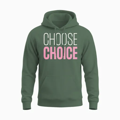 Choose Choice Retro Unisex Hoodie in Military Green