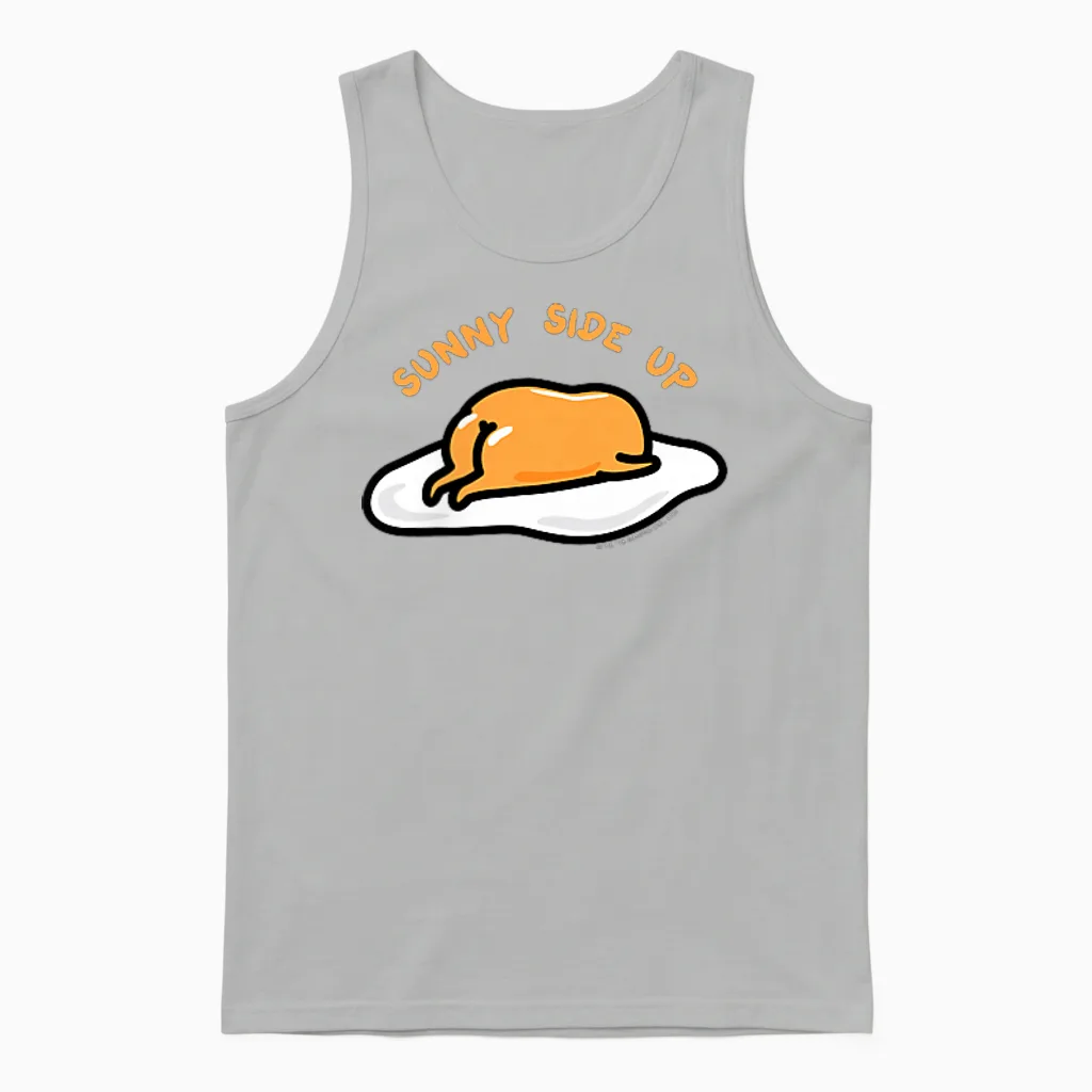 Gudetama the Lazy Egg Sunny Side Up Unisex Tank Top in Ash
