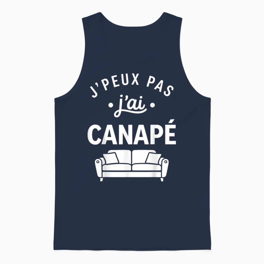 Citation Sieste Humour J'peux Pas J'ai Canapé Unisex Tank Top in Navy