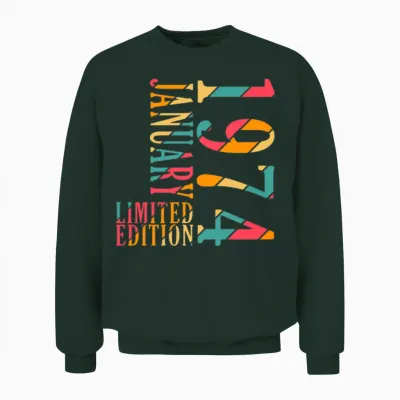 50th Birthday Original January 1974 Unisex Sweatshirt - Forest