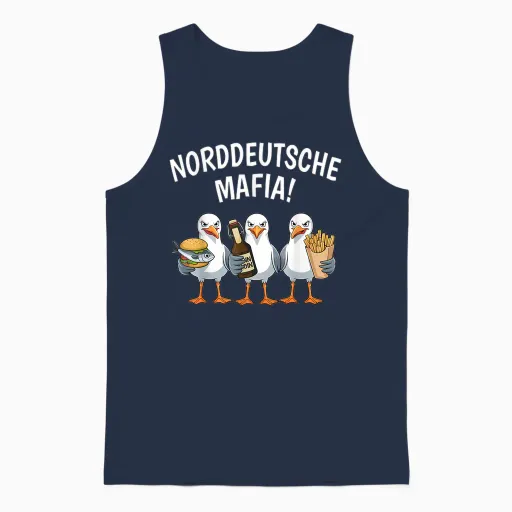 North German Mafia Seagulls North Germany Low German Moin Unisex Tank Top - Navy