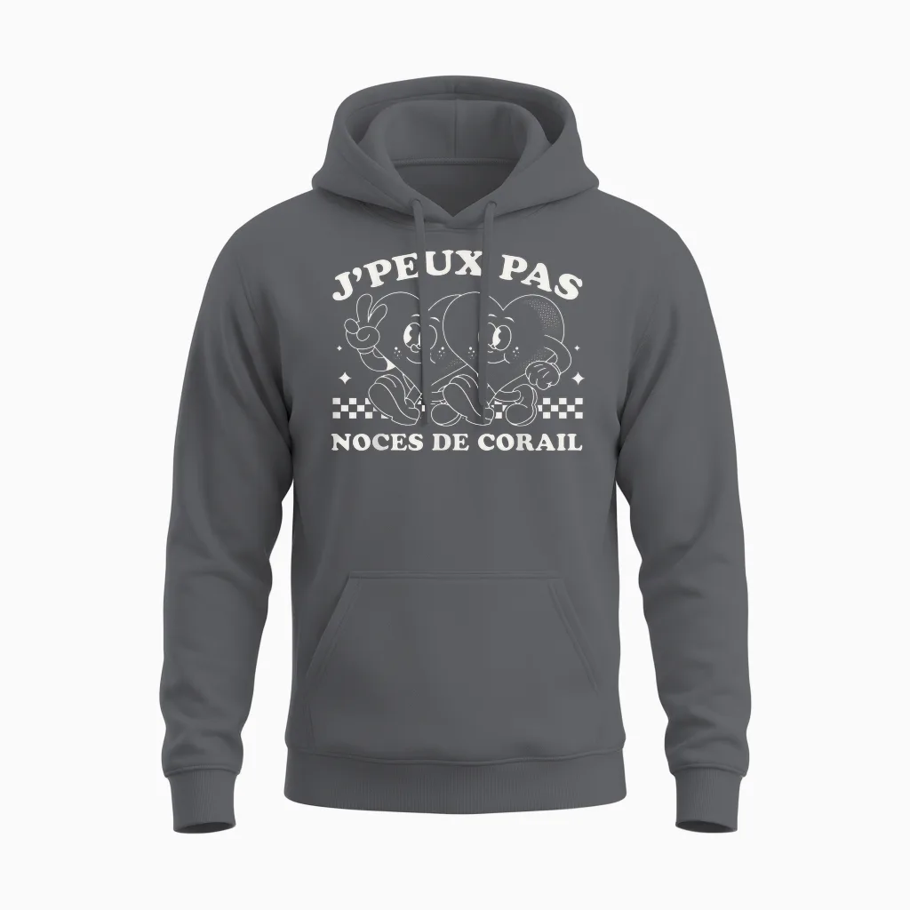 Gift Idea Couple 11 Years Wedding β Coral Wedding Anniversary Unisex Hoodie in Charcoal