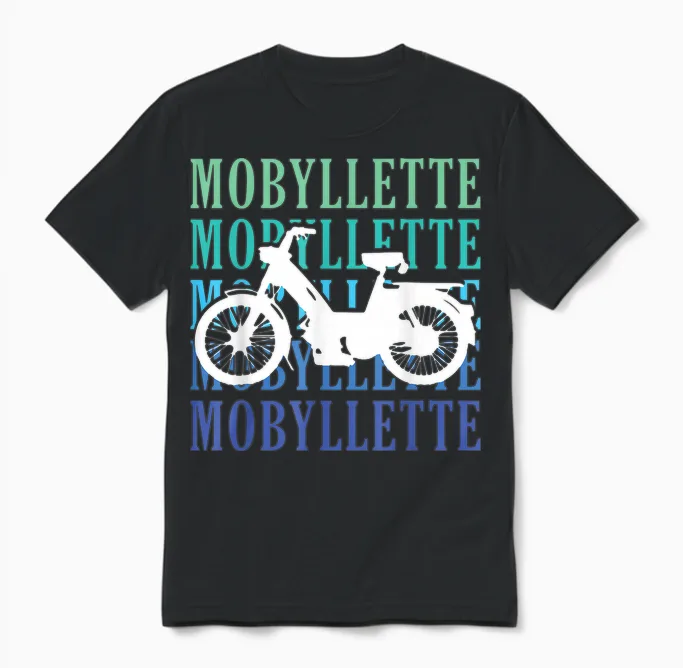 Moped Mob Mobeur Mopeds Boy Man Ritro Unisex T-Shirt in Black