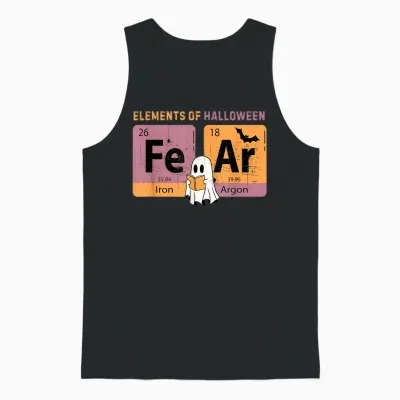 Elements of Halloween Fear Periodically Halloween Chemistry Unisex Tank Top - Black