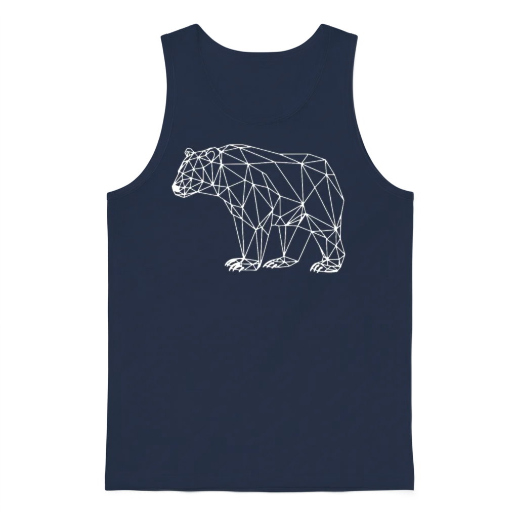 Line Art Fox โ Wildlife Unisex Tank Top - Navy
