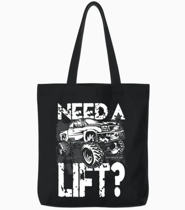 Truck Need a Lift Tote Bags in Black