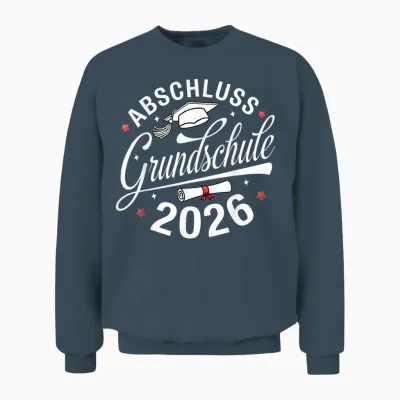 Abschluss Grundschule Geschafft 2026 Abschied Unisex Sweatshirt - Dark Heather