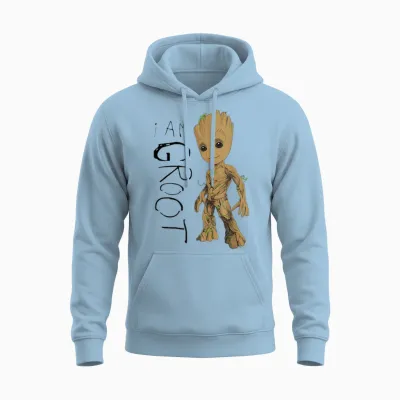 Guardians of the Galaxy Vol.2 I Am Groot Scribbles Unisex Hoodie - Light Blue