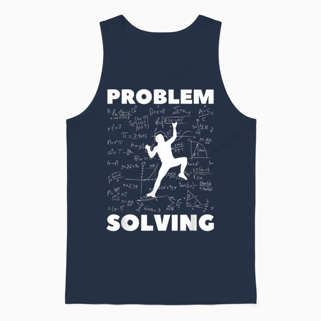 Problem Solving Climber Gift - Climbing, Bouldering Pun Unisex Tank Top in Navy