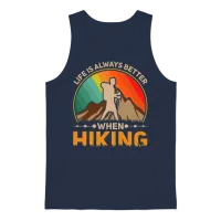 Life Is Always Better When Hiking Unisex Tank Top - Navy – 1