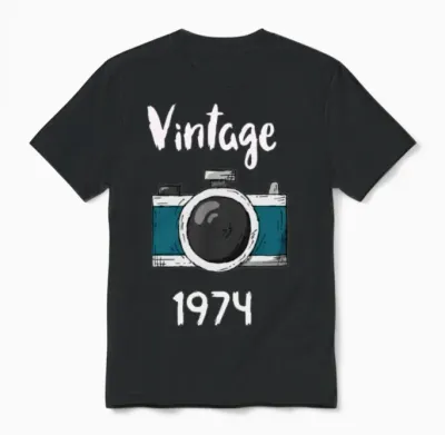 Vintage 1974 Unisex T-Shirt - Black