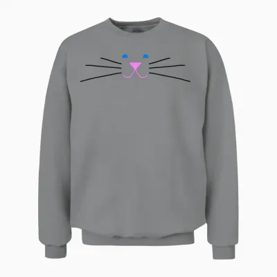 Kitty Face Unisex Sweatshirt - Sport Grey
