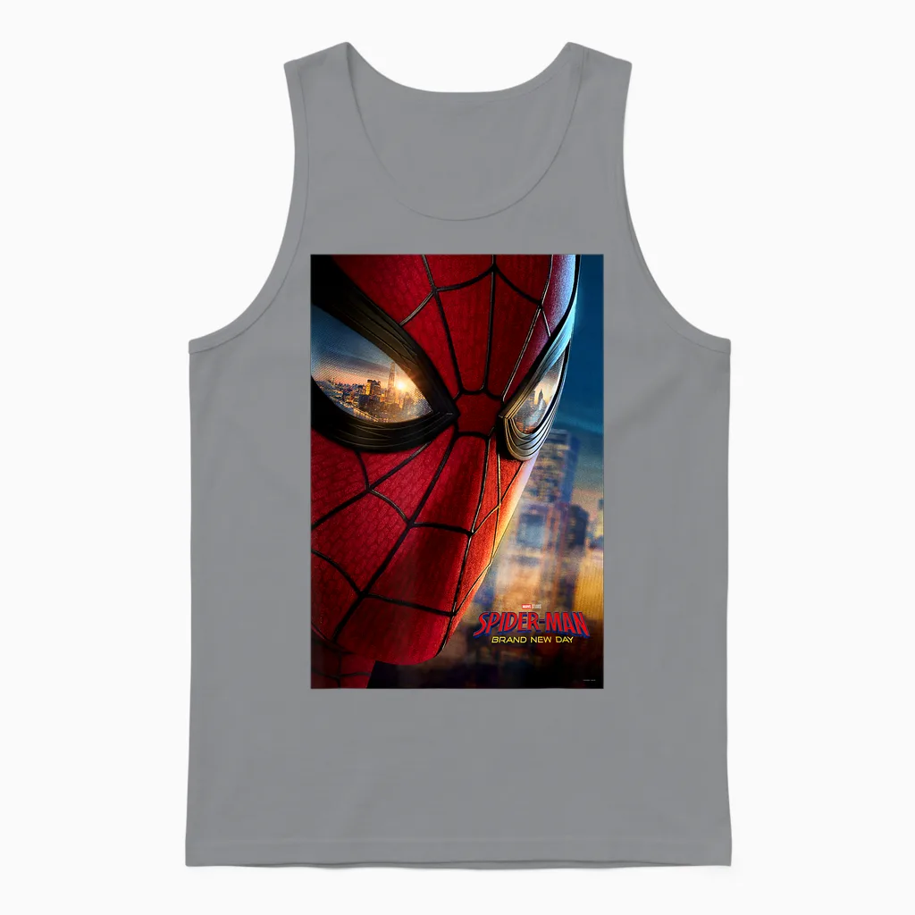 Marvel Studios Spider-Man Bnd Movie 2026 Mask Eyes Unisex Tank Top in Sport Grey
