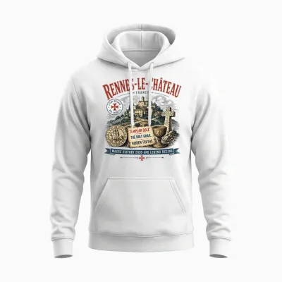 Rennes-Le-Château France Vintage - Saint Graal & Chevaliers Unisex Hoodie - White
