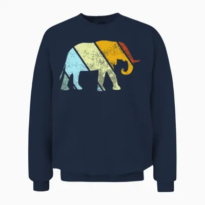 Elephant Retro Unisex Sweatshirt - Navy