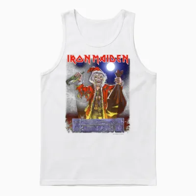 Iron Maiden - No Prayer Santa Eddie Christmas Unisex Tank Top - White