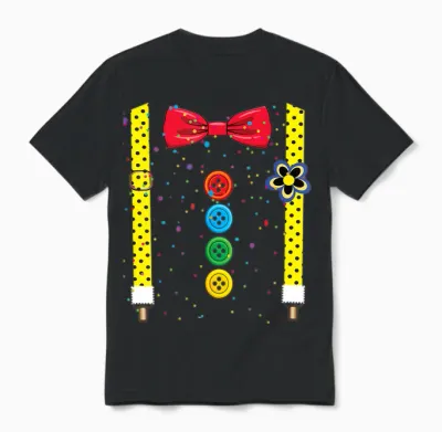Clown Carnival Costume Clown Costume Clown Fancy Dress Confetti T-Shirt, Black Unisex T-Shirt - Black