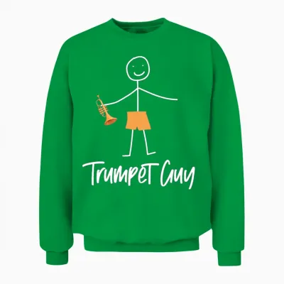 Trumpet Player Minimalistic Unisex Sweatshirt - Irish Green