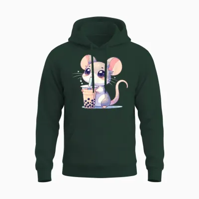 Kawaii Mäuse Bubble Tea Boba Maus Unisex Hoodie - Forest