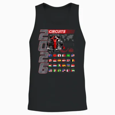 2026 Calendar for Racing Car Unisex Tank Top - Black