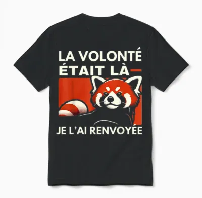 Red Panda Funny Panda Red T-Shirt, Black, S Unisex T-Shirt - Black