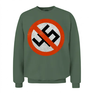 No 45, No Trump Anti Trump Print - Distressed Unisex Sweatshirt - Military Green