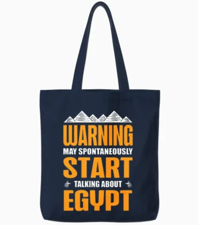 May Spontaneously Start Talking About Egypt Tote Bags - Navy