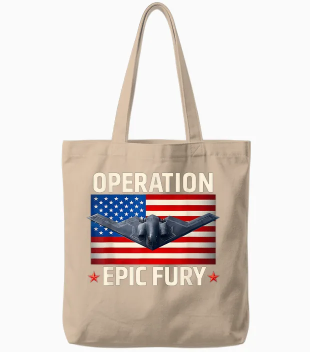 Operation Epic Fury Tote Bags in Natural