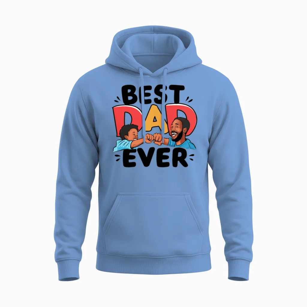 Father's Day the Best Dad in the World Unisex Hoodie in Carolina Blue