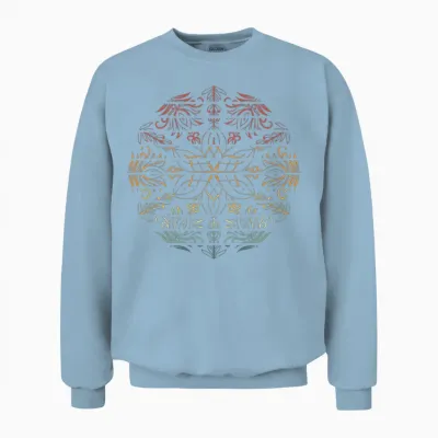 Mandala Retro Unisex Sweatshirt - Light Blue