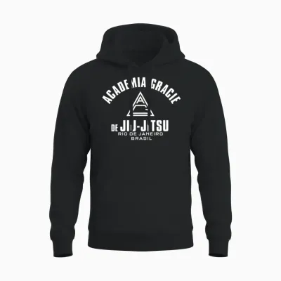 Academia Gracie De Jiu Jitsu Rio De Janeiro Unisex Hoodie - Black
