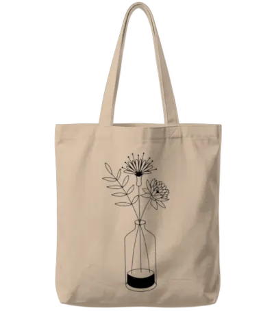 Flower Tote Bags - Natural