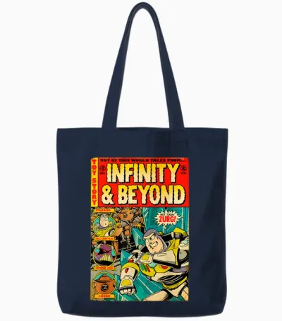 Disney Pixar Toy Story Buzz Lightyear Retro Comic Book Tote Bags - Navy