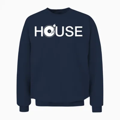 Dj - House Music Turntable Dj Unisex Sweatshirt - Navy
