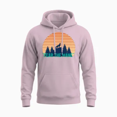 Fear the Mane Retro Unisex Hoodie - Light Pink