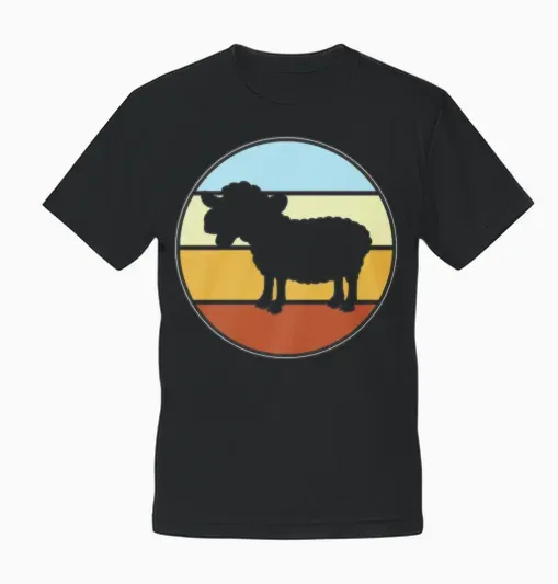 Sheep Retro Unisex T-Shirt - Black