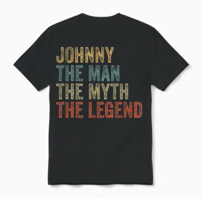 Johnny the Man the Myth the Legend Unisex T-Shirt - Black