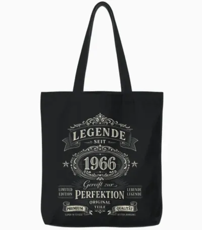60. Geburtstag Mann Frau 60 Jahre Deko 1966 Geschenk Lustig Tote Bags - Black